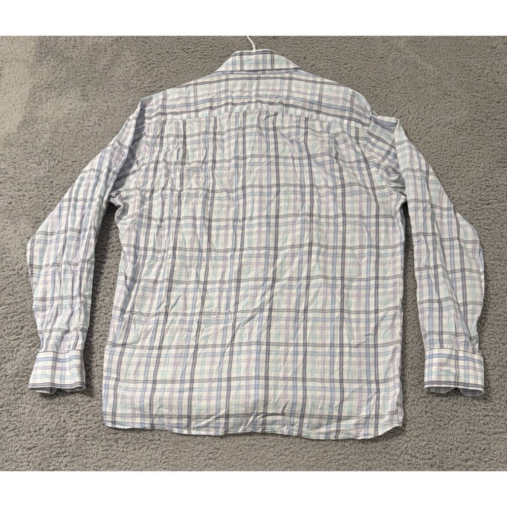 Peter Millar Collection Flex Finish Plaid Long Sleeve Cotton Shirt Size XL - Picture 7 of 7